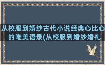 从校服到婚纱古代小说经典心比心 的唯美语录(从校服到婚纱婚礼誓词)